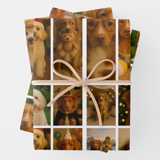 42 Personalisierte Vorlage für FotoCollage Geschenkpapier Set (Beispiel)