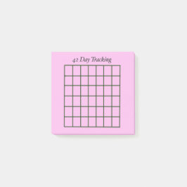 42 Tage Tracking Rosa Sticky Notes Post-it Klebezettel
