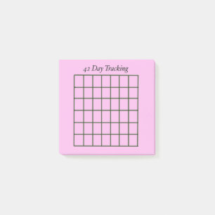 42 Tage Tracking Rosa Sticky Notes Post-it Klebezettel