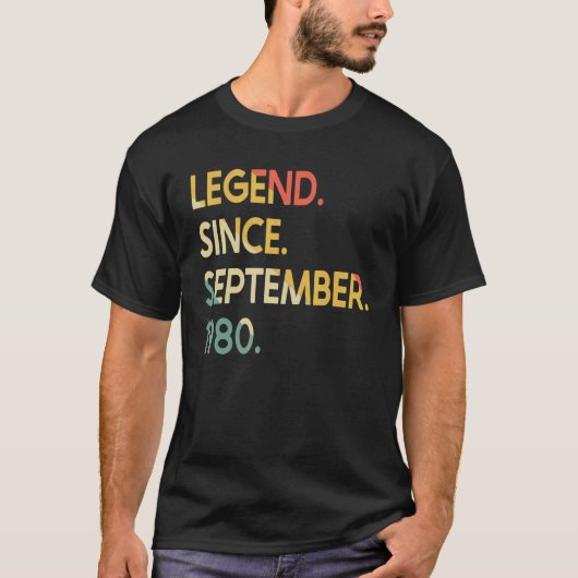 42 Years Old Legend Since September 1980 42nd Birt T-Shirt (Vorderseite)