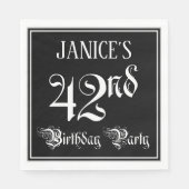 42nd Birthday Party — Fancy Script + Custom Name Serviette (Vorderseite)