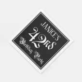 42nd Birthday Party — Fancy Script + Custom Name Serviette (Ecke)