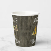 42nd Birthday Party — Faux Gold & Faux Wood Looks Pappbecher (Links)