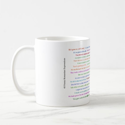 43 Funny Romania Expressions Conversation Piece Kaffeetasse (Links)
