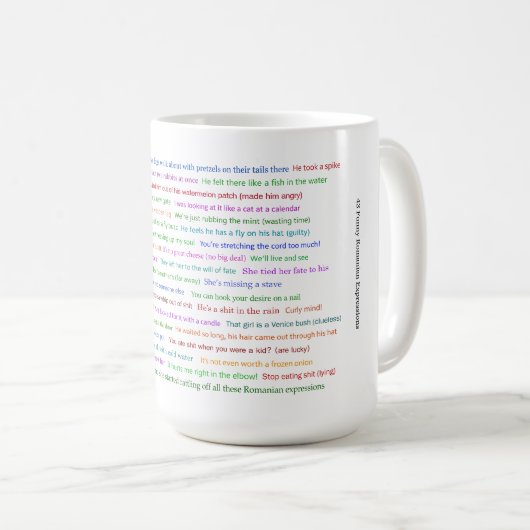 43 Funny Romania Expressions Conversation Piece Kaffeetasse (VorderseiteRechts)