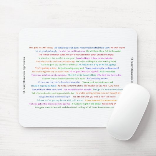 43 Funny Romania Expressions Conversation Piece Mousepad (Mit Mouse)