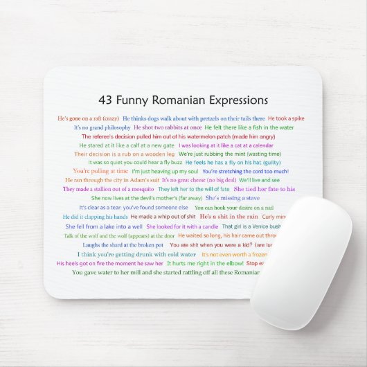 43 Funny Romania Expressions Conversation Piece Mousepad (Mit Mouse)