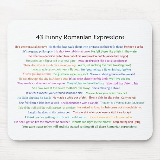 43 Funny Romania Expressions Conversation Piece Mousepad (Vorne)