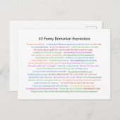 43 Funny Romania Expressions Conversation Piece Postkarte (Vorne/Hinten)