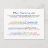 43 Funny Romania Expressions Conversation Piece Postkarte (Vorderseite)