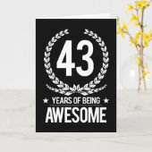 43. Geburtstag (43 Jahre Phantastisch) Karte (Gelbe Blume)