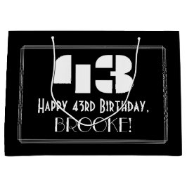 43. Geburtstag ~ Art Deco Inspiriert Look "43" + N Große Geschenktüte