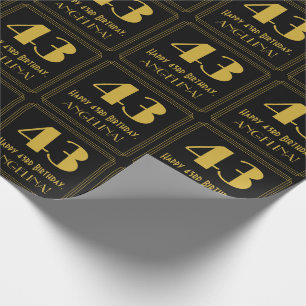 43. Geburtstag ~ Art Deco inspirierter Look "43", Geschenkpapier