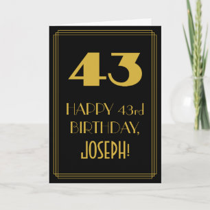43. Geburtstag ~ Art Deco inspirierter Look "43" & Karte