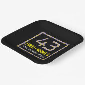 43. Geburtstag: Blumennummer, Individuelle Name, B Pappteller (Gewinkelt)