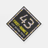 43. Geburtstag: Blumennummer, Individuelle Name, B Serviette (Ecke)