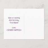 43. Geburtstag: Bold, Fun, Simple, Rainbow 43 Postkarte (Rückseite)