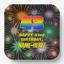 43. Geburtstag: Farbenfrohe, lustige feierliche Fe