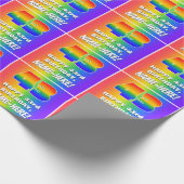 43. Geburtstag: Farbiges, lustiges Regenbogenmuste Geschenkpapier (Ecke)