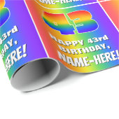 43. Geburtstag: Farbiges, lustiges Regenbogenmuste Geschenkpapier (Rolleneckpunkt)