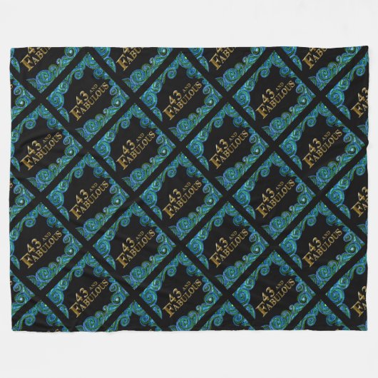 43. Geburtstag Fleecedecke (Vorderseite (Horizontal))