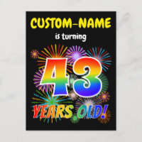 43. Geburtstag - Fun Fireworks, Regenbogen Look "4