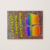 43. Geburtstag: Fun Graffiti-Inspiriert Regenbogen Puzzle (Horizontal)