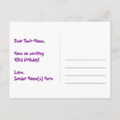 43. Geburtstag: Fun Heart Pattern, Regenbogen 43 Postkarte (Rückseite)