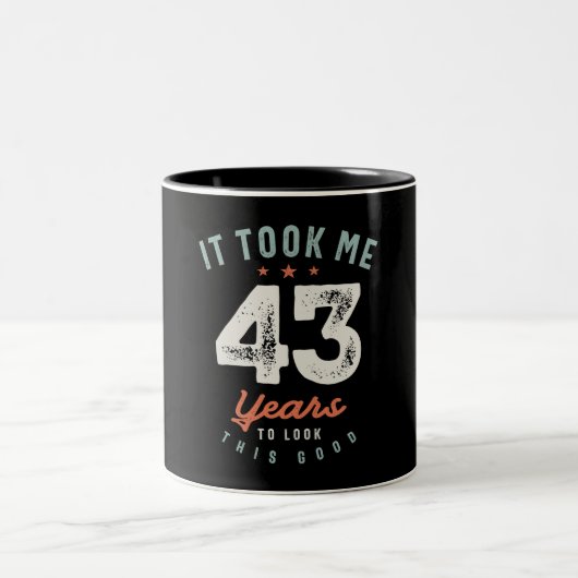 43 Geburtstag Funny 43 Jahre alt Zweifarbige Tasse (Mittel)
