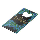 43. Geburtstag Geldbeutel Flaschenöffner (Rückseite Schrägansicht)