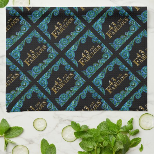 43. Geburtstag Geschirrtuch (Gefaltet)