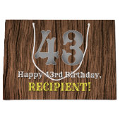43. Geburtstag: Inspirierter Country Western Look, Große Geschenktüte (Vorderseite)