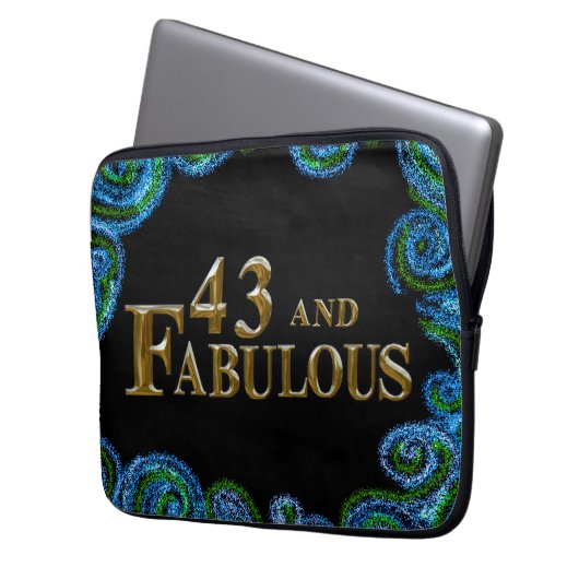 43. Geburtstag Laptopschutzhülle (Vorderseite Links)