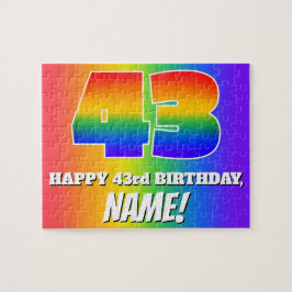 43. Geburtstag — mehrfarbiges Regenbogenmuster "43 Puzzle