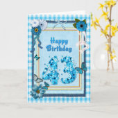 43. Geburtstag mit Scrapbook-Effekt Karte (Gelbe Blume)