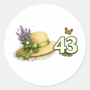 43. Geburtstag Pflanzenliebhaber Gartenarbeit Aufk Runder Aufkleber