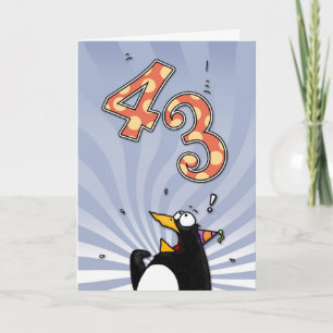 43. Geburtstag - Pinguin-Überraschungskarte Karte