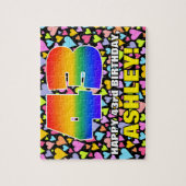 43. Geburtstag — Spaß, Liebende Herzformen + "43" Puzzle (Vertikal)