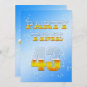 43. Geburtstagsfeier mit Bier Einladung (Vorne/Hinten)