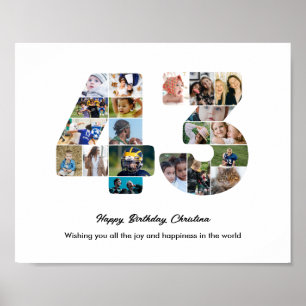 43. Geburtstagsfeier Nummer 43 Fotocollage Poster