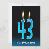 43. Geburtstagsparty Einladung (Vorderseite)