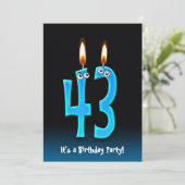 43. Geburtstagsparty Einladung (Stehend Vorderseite)