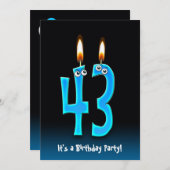 43. Geburtstagsparty Einladung (Vorne/Hinten)