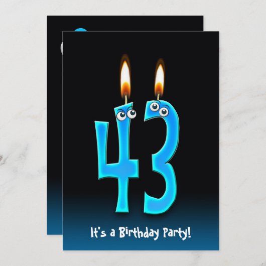43. Geburtstagsparty Einladung (Vorne/Hinten)
