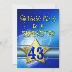 43. Geburtstagsparty Einladung für einen Superstar