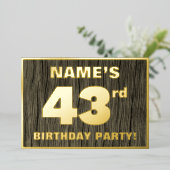 43. Geburtstagsparty: Fett, Imitate Holzkörnchen M Folieneinladung (Stehend vorne)