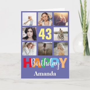 43. Happy Birthday Foto Collage Modern Karte