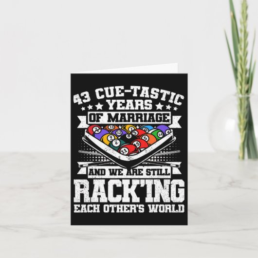 43. Hochzeitsplatz Billard 43 Jahre Karte (Vorderseite)