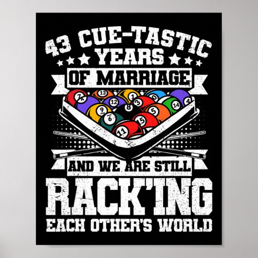 43. Hochzeitsplatz Billard 43 Jahre Poster (Vorne)