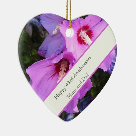 43. Hochzeitstag Keramik Ornament (Rechts)